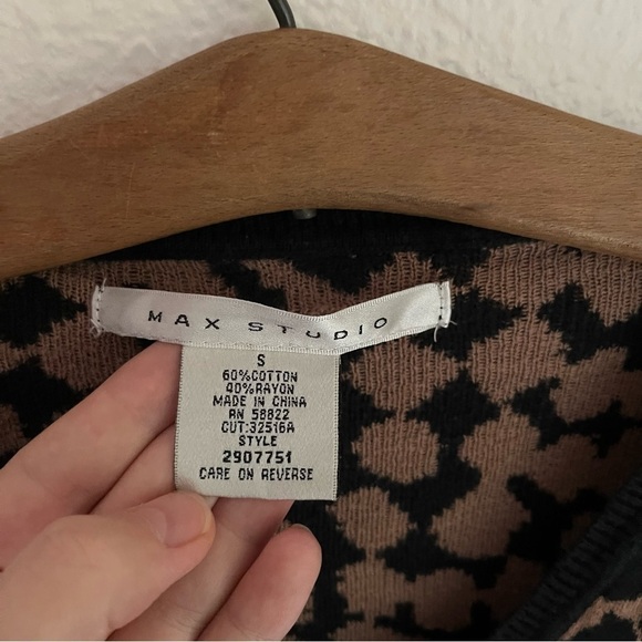 Vintage Max Studio Mini Knit Animal Print Dress - Picture 7 of 10